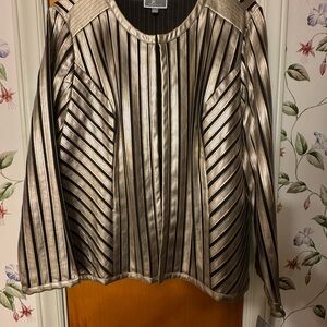 JM Collection Shimmering Black and Gold Jacket